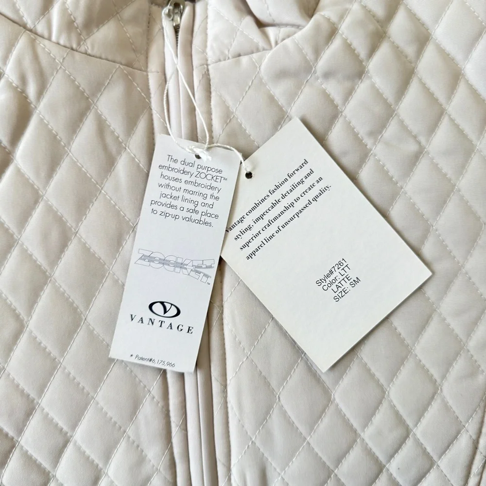 NWT Women’s Quilted Cream Jacket Size S - Picture 11 of 11